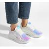 imageLUCKY STEP Womens Metallic Fashion Sneaker Leatherette Studded Jogger Lightweight Casual Walking ShoesHologram White