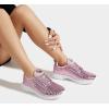 imageLUCKY STEP Womens Metallic Fashion Sneaker Leatherette Studded Jogger Lightweight Casual Walking ShoesPink