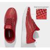imageLUCKY STEP Womens Metallic Fashion Sneaker Leatherette Studded Jogger Lightweight Casual Walking ShoesRed