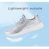imageLUCKY STEP Womens Metallic Fashion Sneaker Leatherette Studded Jogger Lightweight Casual Walking ShoesSilver