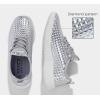 imageLUCKY STEP Womens Metallic Fashion Sneaker Leatherette Studded Jogger Lightweight Casual Walking ShoesSilver
