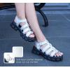 imageLUCKY STEP Women s Platform Wedge Sandals Open Toe Adjustable Ankle Strap Chunky HeelHologram Silver