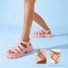 imageLUCKY STEP Women s Platform Wedge Sandals Open Toe Adjustable Ankle Strap Chunky HeelPink