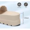 imageLUCKY STEP Womens Platform Sandals Braided Strap Flatform Slide Open Toe Casual Summer Beach Outdoor Wedge Woven Belt SlipperBeige