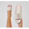 imageLUCKY STEP Womens Platform Sandals Braided Strap Flatform Slide Open Toe Casual Summer Beach Outdoor Wedge Woven Belt SlipperBeige