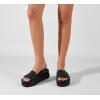 imageLUCKY STEP Womens Platform Sandals Braided Strap Flatform Slide Open Toe Casual Summer Beach Outdoor Wedge Woven Belt SlipperBlack