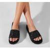 imageLUCKY STEP Womens Platform Sandals Braided Strap Flatform Slide Open Toe Casual Summer Beach Outdoor Wedge Woven Belt SlipperBlack