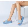imageLUCKY STEP Womens Platform Sandals Braided Strap Flatform Slide Open Toe Casual Summer Beach Outdoor Wedge Woven Belt SlipperBlue