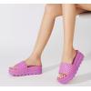 imageLUCKY STEP Womens Platform Sandals Braided Strap Flatform Slide Open Toe Casual Summer Beach Outdoor Wedge Woven Belt SlipperFuchsia