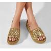 imageLUCKY STEP Womens Platform Sandals Braided Strap Flatform Slide Open Toe Casual Summer Beach Outdoor Wedge Woven Belt SlipperGold