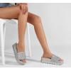 imageLUCKY STEP Womens Platform Sandals Braided Strap Flatform Slide Open Toe Casual Summer Beach Outdoor Wedge Woven Belt SlipperHologram Silver