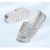 imageLUCKY STEP Womens Platform Sandals Braided Strap Flatform Slide Open Toe Casual Summer Beach Outdoor Wedge Woven Belt SlipperHologram Silver