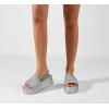 imageLUCKY STEP Womens Platform Sandals Braided Strap Flatform Slide Open Toe Casual Summer Beach Outdoor Wedge Woven Belt SlipperHologram Silver