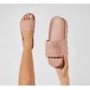 imageLUCKY STEP Womens Platform Sandals Braided Strap Flatform Slide Open Toe Casual Summer Beach Outdoor Wedge Woven Belt SlipperNude