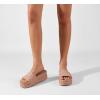 imageLUCKY STEP Womens Platform Sandals Braided Strap Flatform Slide Open Toe Casual Summer Beach Outdoor Wedge Woven Belt SlipperNude
