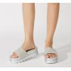 imageLUCKY STEP Womens Platform Sandals Braided Strap Flatform Slide Open Toe Casual Summer Beach Outdoor Wedge Woven Belt SlipperSilver Rhinestone