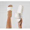 imageLUCKY STEP Womens Platform Sandals Braided Strap Flatform Slide Open Toe Casual Summer Beach Outdoor Wedge Woven Belt SlipperWhite