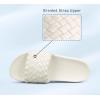 imageLUCKY STEP Womens Platform Sandals Braided Strap Flatform Slide Open Toe Casual Summer Beach Outdoor Wedge Woven Belt SlipperWhite