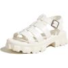 imageLUCKY STEP Women s Platform Wedge Sandals Open Toe Adjustable Ankle Strap Chunky HeelWhite