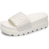 imageLUCKY STEP Womens Platform Sandals Braided Strap Flatform Slide Open Toe Casual Summer Beach Outdoor Wedge Woven Belt SlipperWhite