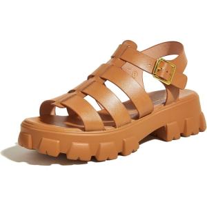 imageLUCKY STEP Women s Platform Wedge Sandals Open Toe Adjustable Ankle Strap Chunky HeelBrown