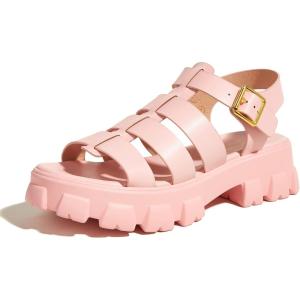 imageLUCKY STEP Women s Platform Wedge Sandals Open Toe Adjustable Ankle Strap Chunky HeelPink