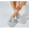imageLUCKY STEP Platform Rhinestone Fashion Glitter Sneakers  Sparkly Bling Bedazzled Wedding Bridal Shiny Shoes for WomenSilver Rhinestone