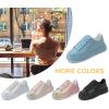 imageLUCKY STEP Rhinestone Sneakers for Women Platform Sparkly Glitter Bling Tennis Shoes Fashion Bedazzled Wedding Bridal Party Walking SneakersBlue Rhinestone