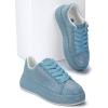 imageLUCKY STEP Rhinestone Sneakers for Women Platform Sparkly Glitter Bling Tennis Shoes Fashion Bedazzled Wedding Bridal Party Walking SneakersBlue Rhinestone