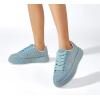 imageLUCKY STEP Rhinestone Sneakers for Women Platform Sparkly Glitter Bling Tennis Shoes Fashion Bedazzled Wedding Bridal Party Walking SneakersBlue Rhinestone