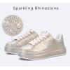 imageLUCKY STEP Rhinestone Sneakers for Women Platform Sparkly Glitter Bling Tennis Shoes Fashion Bedazzled Wedding Bridal Party Walking SneakersGold Rhinestone