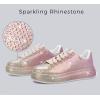 imageLUCKY STEP Rhinestone Sneakers for Women Platform Sparkly Glitter Bling Tennis Shoes Fashion Bedazzled Wedding Bridal Party Walking SneakersPinkGold Rhinestone