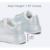 imageLUCKY STEP Rhinestone Sneakers for Women Platform Sparkly Glitter Bling Tennis Shoes Fashion Bedazzled Wedding Bridal Party Walking SneakersSilver Rhinestone