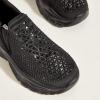 imageLUCKY STEP Women Slip On Rhinestone Sneaker Chunky Fashion Platform Sparkly Elastic Walking ShoesBlack Rhinestone