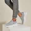 imageLUCKY STEP Women Slip On Rhinestone Sneaker Chunky Fashion Platform Sparkly Elastic Walking ShoesGrey Rhinestone