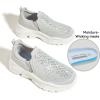 imageLUCKY STEP Women Slip On Rhinestone Sneaker Chunky Fashion Platform Sparkly Elastic Walking ShoesGrey Rhinestone
