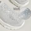 imageLUCKY STEP Women Slip On Rhinestone Sneaker Chunky Fashion Platform Sparkly Elastic Walking ShoesGrey Rhinestone