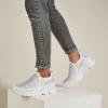 imageLUCKY STEP Women Slip On Rhinestone Sneaker Chunky Fashion Platform Sparkly Elastic Walking ShoesWhite Rhinestone