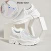 imageLUCKY STEP Women Slip On Rhinestone Sneaker Chunky Fashion Platform Sparkly Elastic Walking ShoesWhite Rhinestone