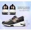imageLUCKY STEP Womens High Heel Wedge Sneakers Fashion Cliff Platform Retro Lace Up Casual ShoesBlackGold Snake