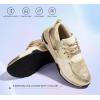 imageLUCKY STEP Womens High Heel Wedge Sneakers Fashion Cliff Platform Retro Lace Up Casual ShoesGold