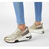 imageLUCKY STEP Womens High Heel Wedge Sneakers Fashion Cliff Platform Retro Lace Up Casual ShoesGoldLeopard