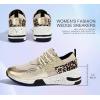 imageLUCKY STEP Womens High Heel Wedge Sneakers Fashion Cliff Platform Retro Lace Up Casual ShoesGoldLeopard
