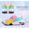 imageLUCKY STEP Womens High Heel Wedge Sneakers Fashion Cliff Platform Retro Lace Up Casual ShoesHologram WhiteMulti