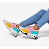 imageLUCKY STEP Womens High Heel Wedge Sneakers Fashion Cliff Platform Retro Lace Up Casual ShoesHologram WhiteMulti