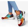 imageLUCKY STEP Womens High Heel Wedge Sneakers Fashion Cliff Platform Retro Lace Up Casual ShoesRed