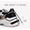 imageLUCKY STEP Womens Platform Colorful Fashion Sneakers Retro Colorblock Stylish Cute Chunky Dad Walking ShoesBlackWhite