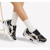 imageLUCKY STEP Womens Platform Colorful Fashion Sneakers Retro Colorblock Stylish Cute Chunky Dad Walking ShoesBlackWhite