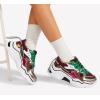 imageLUCKY STEP Womens Platform Colorful Fashion Sneakers Retro Colorblock Stylish Cute Chunky Dad Walking ShoesBrownMulti