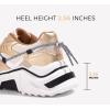 imageLUCKY STEP Womens Platform Colorful Fashion Sneakers Retro Colorblock Stylish Cute Chunky Dad Walking ShoesGoldWhite